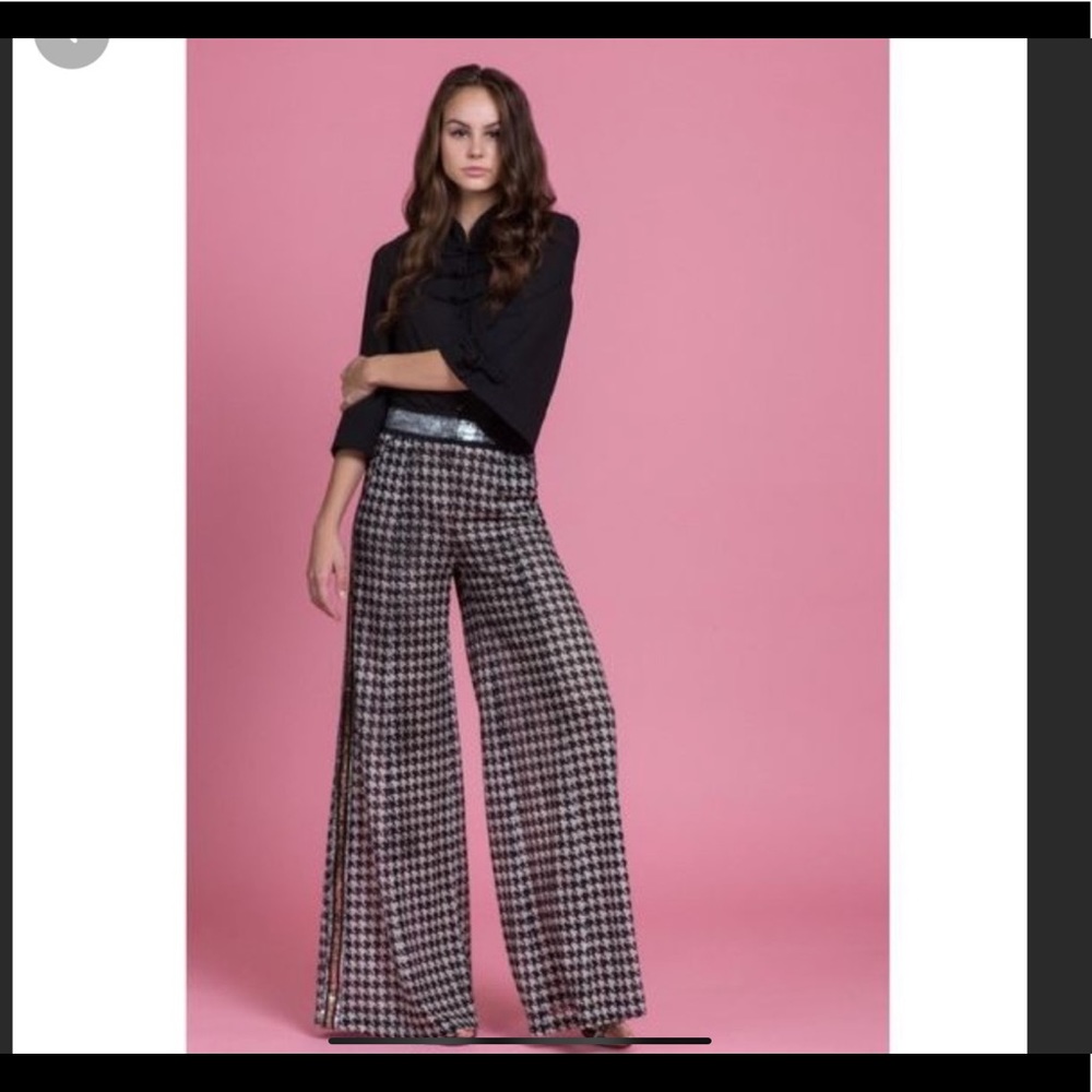 Byron Lars Houndstooth Sequin Trouser